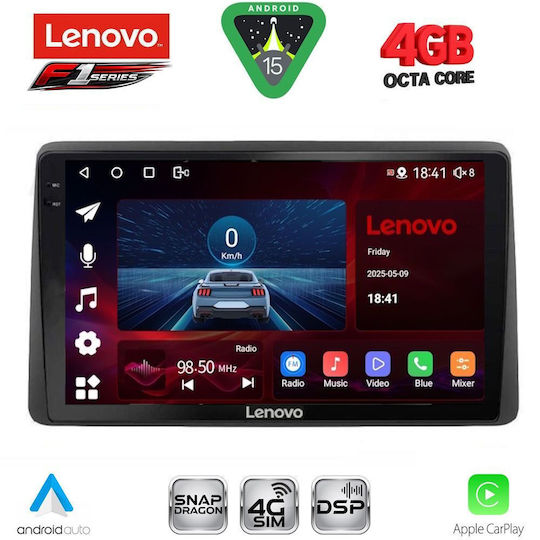 Lenovo Car Audio System for Dacia Duster 2019 (Bluetooth/USB/WiFi/GPS/Apple CarPlay/Android Auto) with 10" Touch Screen
