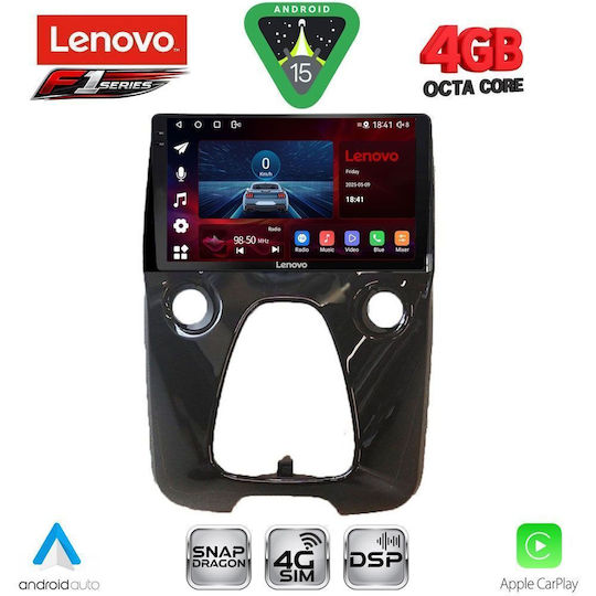 Lenovo Car Audio System for Toyota Aygo 2014-2022 with A/C Bluetooth USB WiFi GPS Apple CarPlay Android Auto with 10" Touch Screen