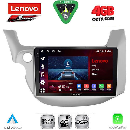 Lenovo Car Audio System for Honda Jazz 2008-2012 Bluetooth USB WiFi GPS Apple CarPlay Android Auto with 10" Touch Screen