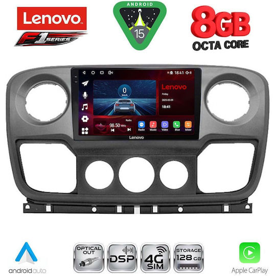 Lenovo Car Audio System for Opel Movano Renault Master Nissan NV400 2010-2020 (Bluetooth/USB/WiFi/GPS/Apple CarPlay/Android Auto) with 10" Touch Screen