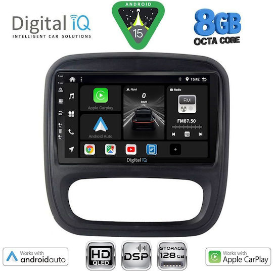 Digital IQ Ηχοσύστημα Αυτοκινήτου για Opel Vivaro Renault Trafic Nissan NV300 2014-2019 (Bluetooth/USB/WiFi/GPS/Apple-Carplay/Android-Auto) με Οθόνη Αφής 9"