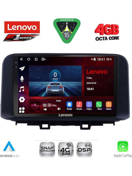 Lenovo Car Audio System for Hyundai Kona 2017-2023 (Bluetooth/USB/WiFi/GPS/Apple CarPlay/Android Auto) with 10" Touch Screen