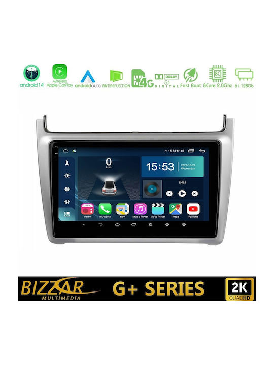 Bizzar Auto-Audiosystem für Volkswagen Polo 2014-2017 mit Touchscreen 9" Bluetooth USB WiFi GPS Apple CarPlay Android Auto