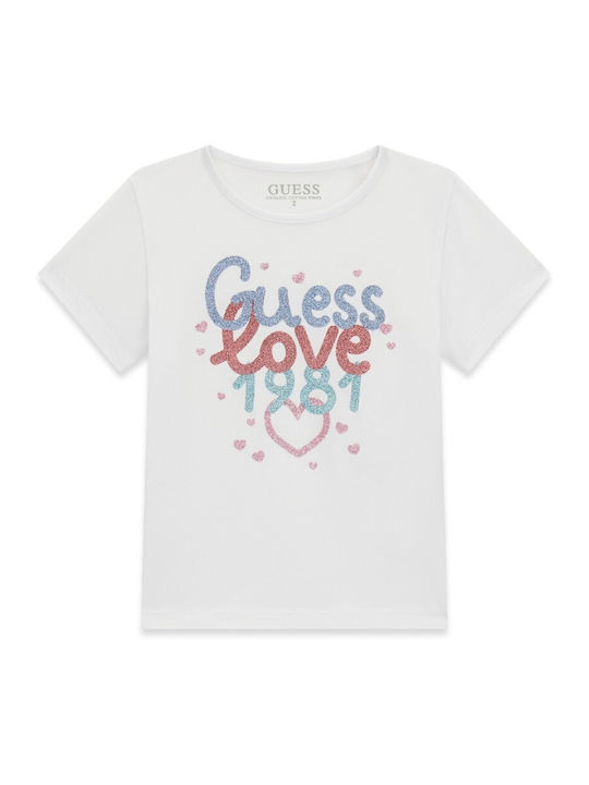 Guess Herrenblusen Kurzarm T-Shirts Weiß