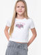 Kids Crop Top Short-Sleeved White J6ri06
