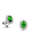 Themelidis Jewels Silver Earrings with Green Stones