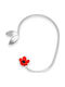 Ear Cuff Red Flower Left Ear Handmade Silver 925