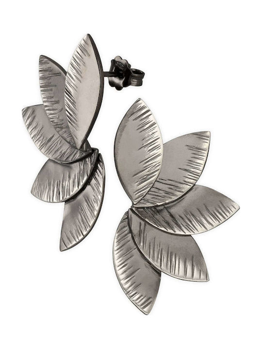 Stud Earrings Handmade Oxidized Silver 925