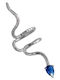 Ohrring Ear Cuff Schlange Blaues Steinen Rechtes Ohr Handgefertigt Silber 925