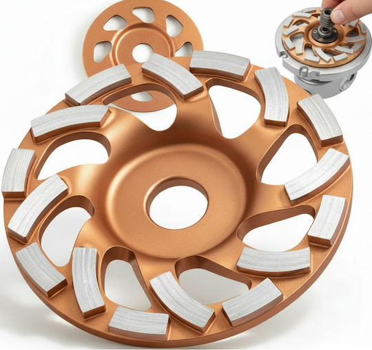 Segmented Diamond Disc Concrete Grinding Zola 125 Mm Universal Arbor 22.2 Mm 5 Mm Diamond Layer Bronze