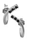Ohrringe Stecknadelverschluss Huggies Zirkon Schwarzer Stein Handgefertigt Silber 925