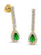 Themelidis Jewels Gold Plated Silver Earrings with Green Stones