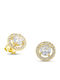 Themelidis Jewels Stud Silver Gold Plated Earrings with Stones