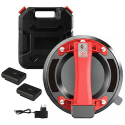 Ventuză Electrică Cu Vacuum Pentru Manipulare Plăci Zola Forță De Aspirație 200-300 Kg Diametru 20 Cm Baterie 2400 Mah Cutie De Depozitare Roșu Negru