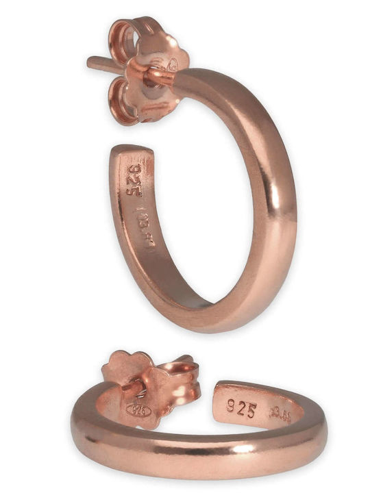 Cercei Rotunzi Negri Handmade Roz Placat Cu Aur Argint 925