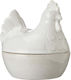 Decorative Easter Container Lid Hea Hen Porcelain Off White Ø11 X 14 X 14 X 16 Cm Hintsdeco