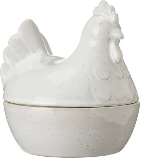 Decorative Easter Container Lid Hea Hen Porcelain Off White Ø11 X 14 X 14 X 16 Cm Hintsdeco
