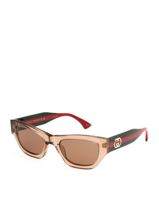 Gucci Women's Sunglasses with Brown Horn-Rimmed...