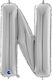 Letter N Foil Jumbo Silver 102cm