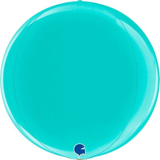 Balloon Round Birthday Foil Brown Turquoise 3D 38cm