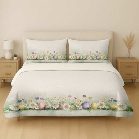 Lenjerii Deosebite Set Huse Pentru Pilote 100% Bumbac Dublu Cu 2 Fețe De Pernă & 1 Cearceaf 200x220cm Egly
