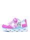 Kids Sneakers with Hook & Loop Closure & Lights Fuchsia