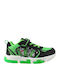Kids Sneakers with Hoop & Loop Closure & Lights Green