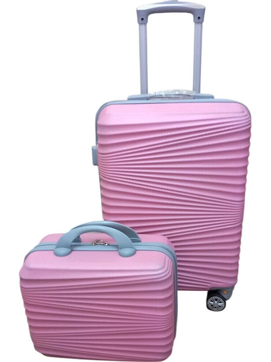 Felbags Hard Pink Suitcases With 4 Wheels