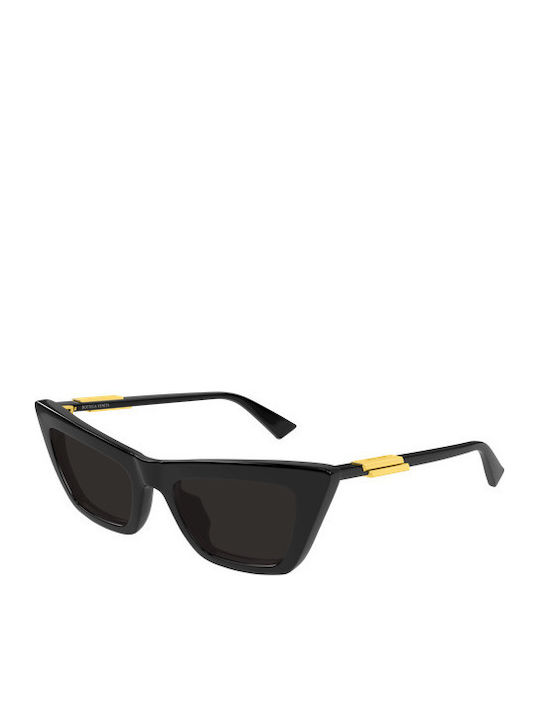Bottega Veneta Unisex Γυαλιά Ηλίου με Μαύρο Κοκκάλινο Σκελετό και Μαύρο Φακό BV1446S 001