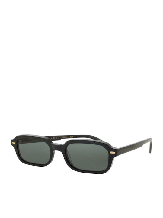 Gast Voce Unisex Sunglasses with Black Horn-Rimmed Frame and Black Lens VOC01