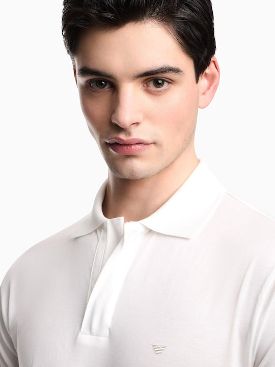 Emporio Armani Bluza Tricou Cu Mâneca Scurtă Albă