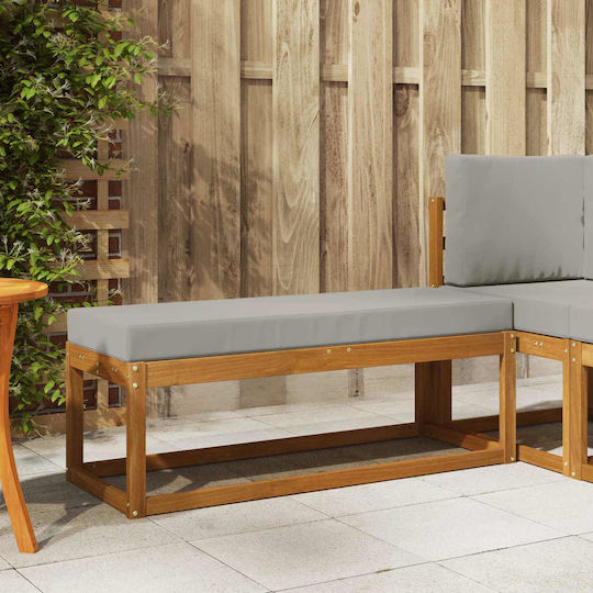 Dining Bench with Wooden Surface Light Grey 115x43x37cm