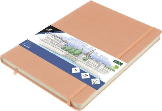 Skizzenbuch A4 Old Pink 140gr 160Seiten Gummi Hartes Cover Kangaro