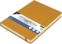 Sketchbook A5 Ochre 140gr 160 Pages Elastic Har...