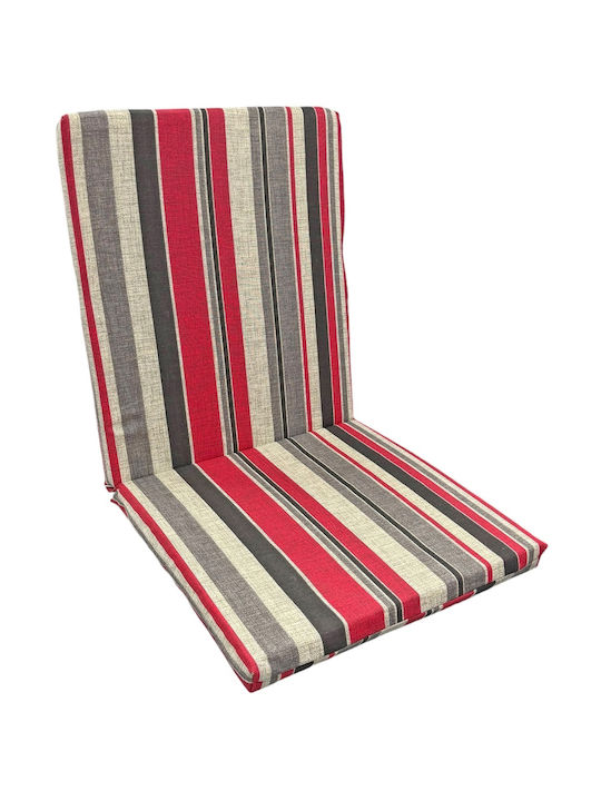 Garden Chair Cushion with Backrest Red Checkere...