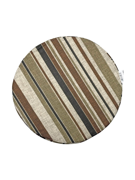 Garden Chair Cushion Round Brown 44.5x44.5cm