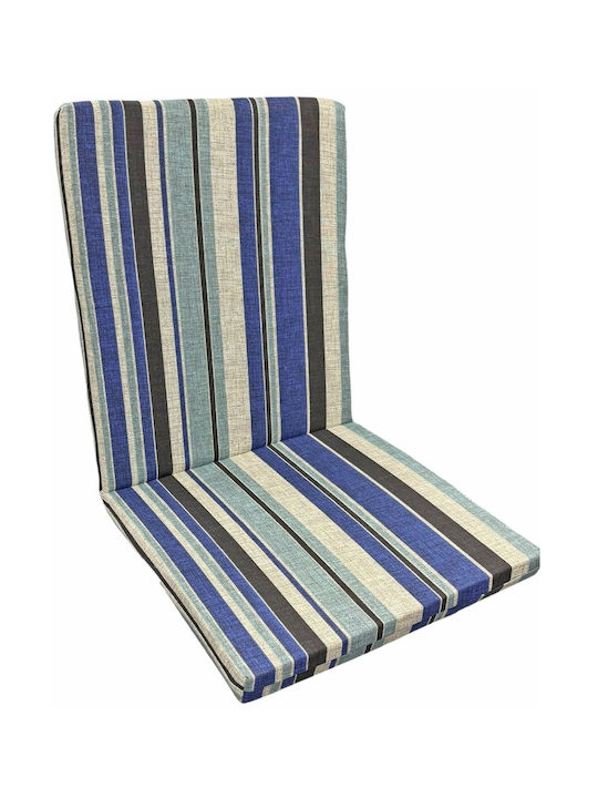 Garden Chair Cushion with Backrest Blue Checker...