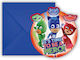 Invitații Petrecere Plic PJ Masks 6 Bucăți
