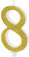 Gold Birthday Candle Number 8