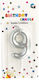 Cake Candle Number 9 Silver 8cm