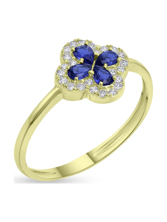 CHrysolithos Women's Ring with Zircon from Gold DK1431