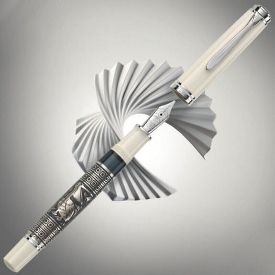 Pelikan Toledo Писалка с Писалка Широка Бяла от Inox с Бяло Мастило