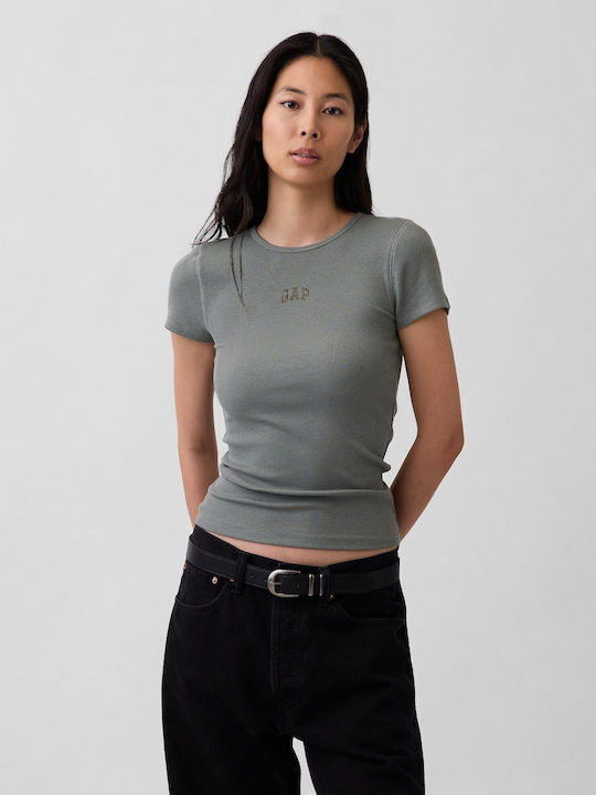GAP Women's Cotton Floral Crop Top Green