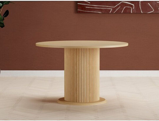 Dallas 5159 Round Dining Table Extendable Wooden Light Brown 76x76cm