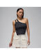 Women's Cotton Sleeveless Striped Blouse Off Noir