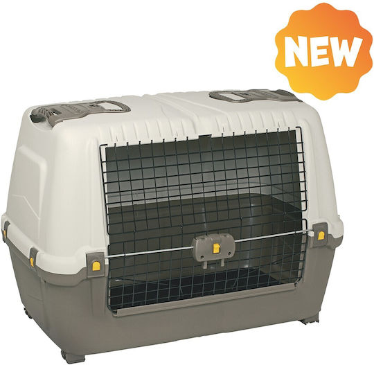 Uniq Dog Transport Cage with Wheels Brown 99x60x68cm