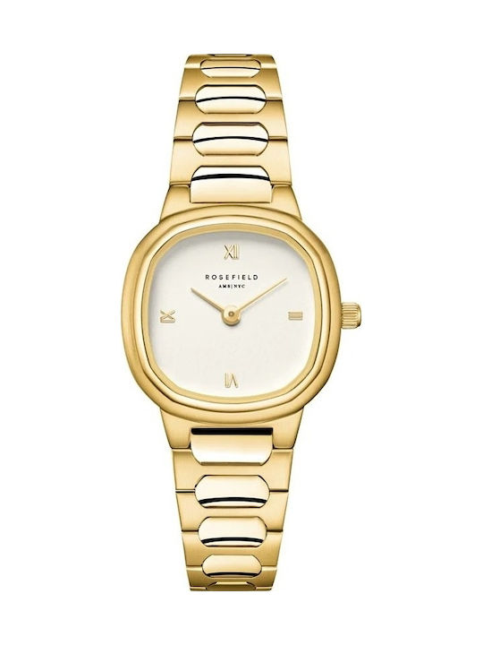 Rosefield Women's Watch 35mm Battery with Gold Stainless Steel Bracelet