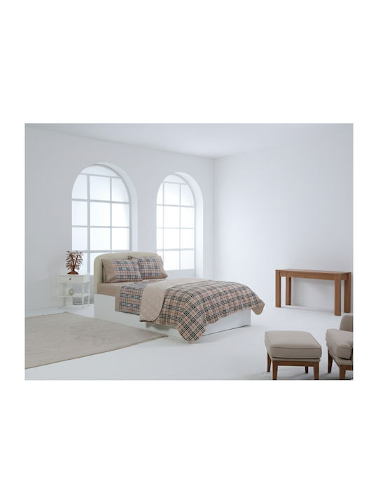 Silk Fashion Silk Fashion Coverlets Set Single Cotton Brown 160x220cm
