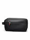Jetbags Men's Toiletry Travel Bag Organization Synthetic Leather 25.5x8.5x14cm Men's Washing Bag Black