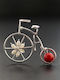 Vintage Bicycle Pin Handmade Silver 925